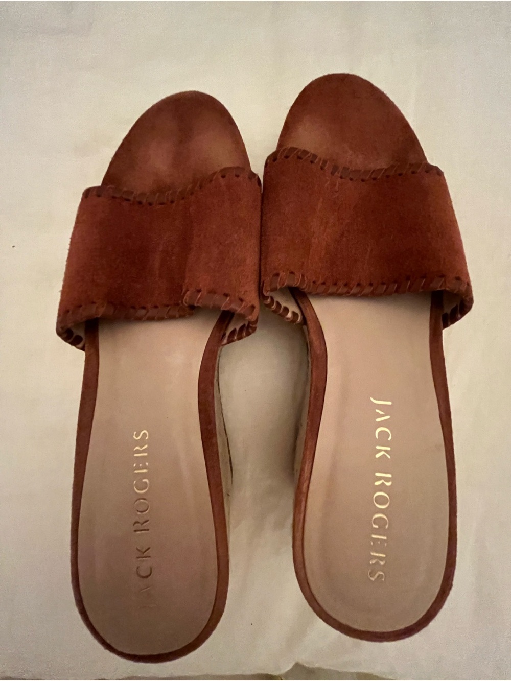 Jack Rogers Rustic Brown Suede Slide Mules